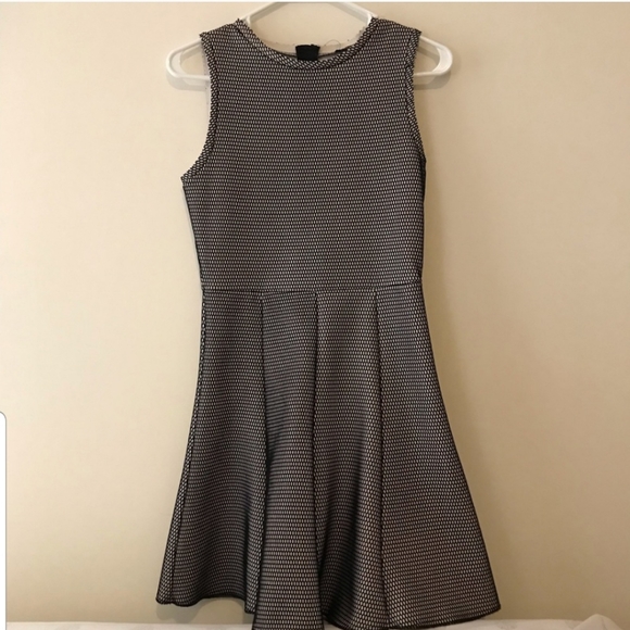 Zara Black and Tan Net Mesh Skater Dress - Picture 1 of 7